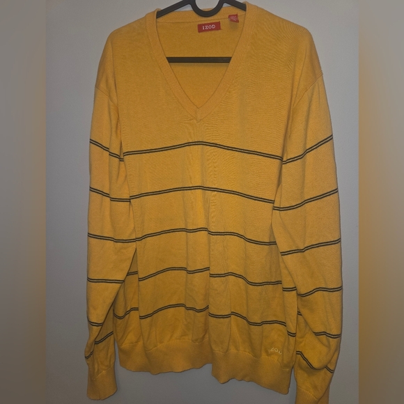 Izod Other - Izod Men's V-Neck Sweater in Yellow with Black Stripes